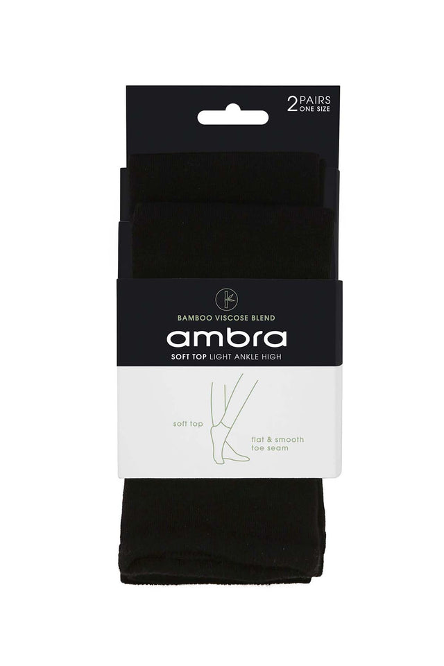 Kai Black Bamboo Two Pack Boot Socks