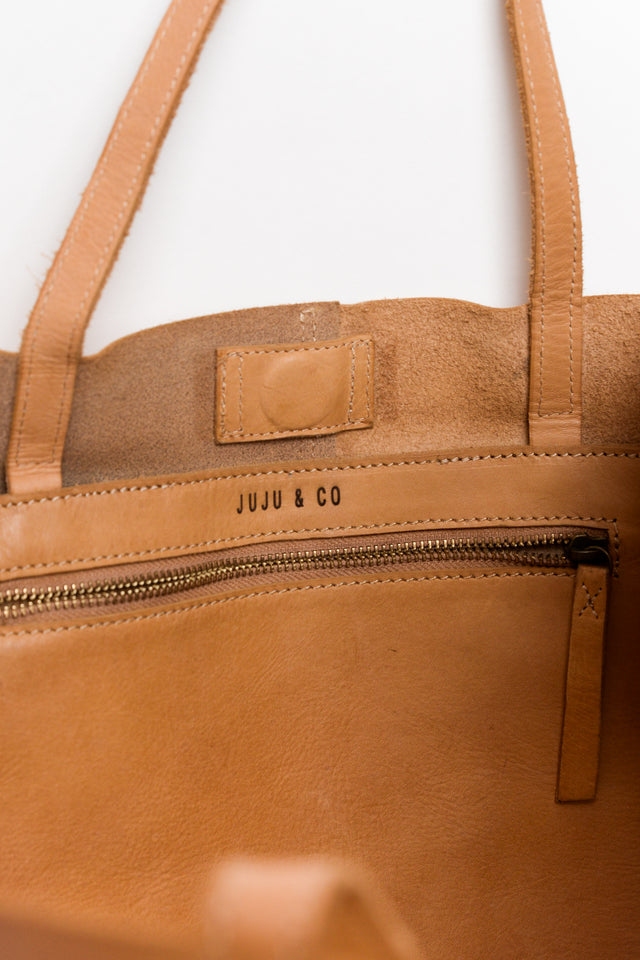 Makalu Tan Large Leather Tote Bag image 3