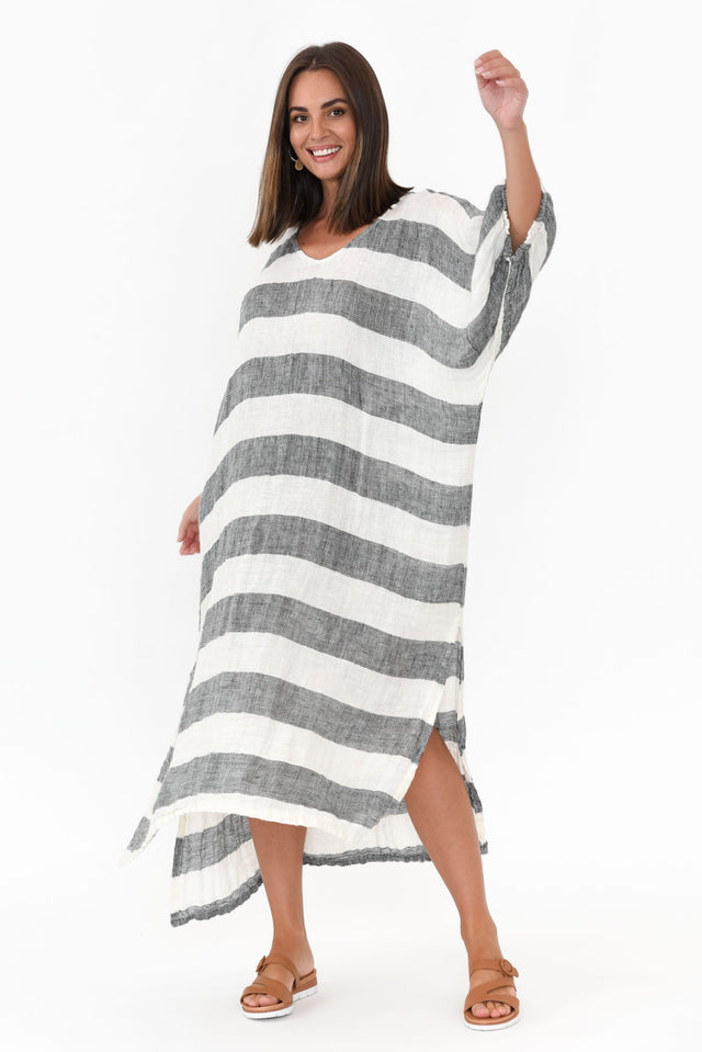 Marcel Black Stripe Linen Dress image 4