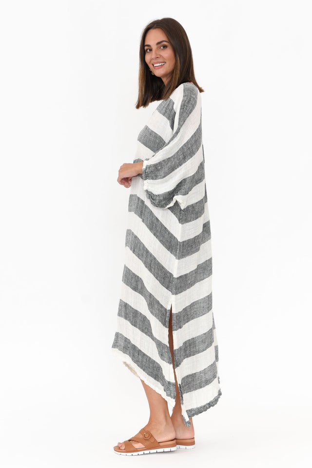 Marcel Black Stripe Linen Dress image 6