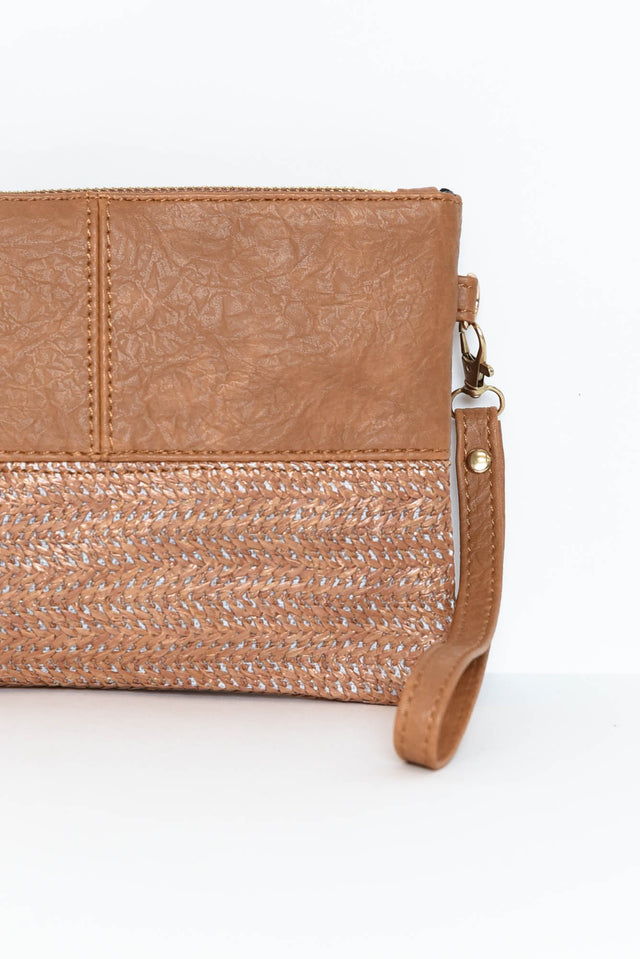 Nala Tan Woven Crossbody Bag image 3