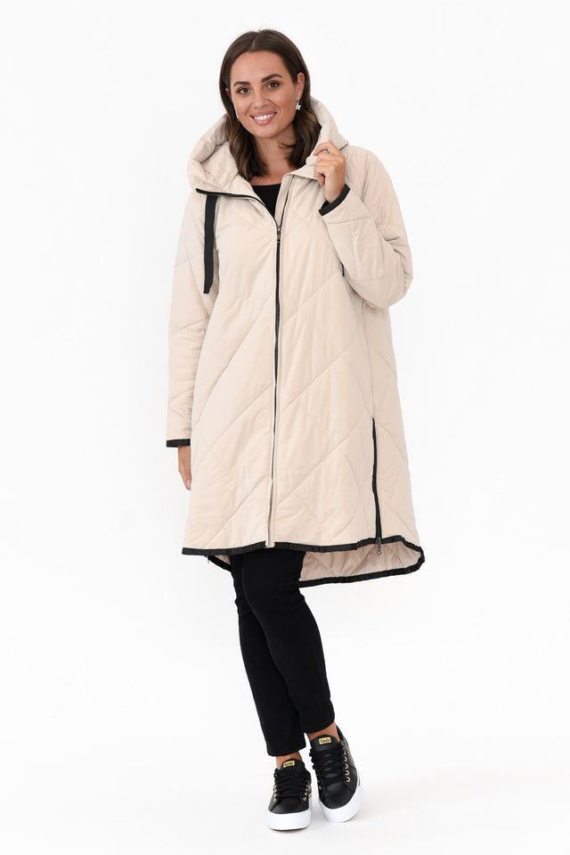 Ramsay Cream Quilted Puffer Coat image 7