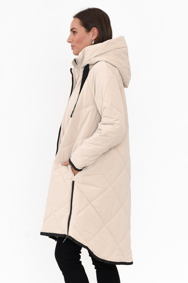 Ramsay Cream Quilted Puffer Coat image 4