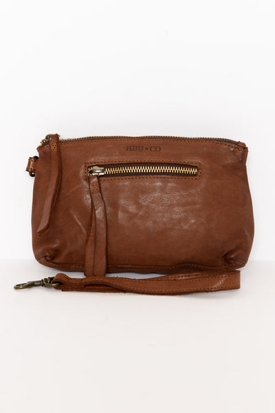 Sylvie Cognac Leather Pouch