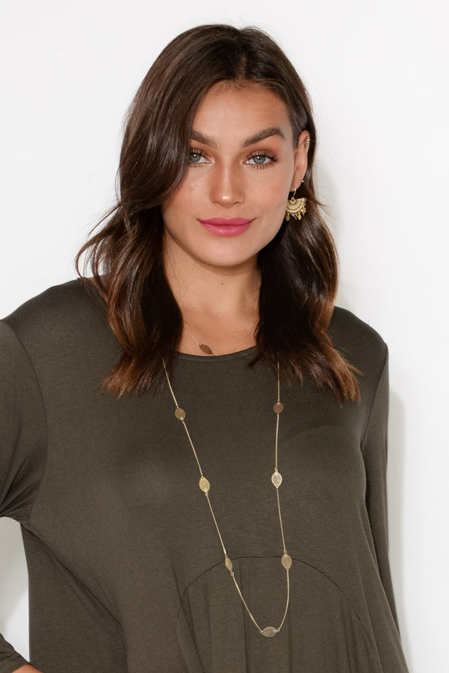 Stem Gold Leaf Fine Chain Necklace