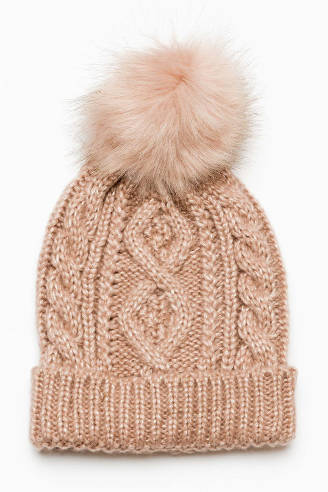 Stormie Blush Pom Pom Beanie