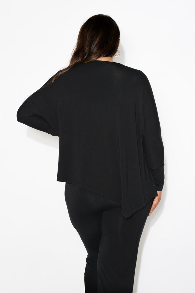 Susie Black Asymmetrical Bamboo Top image 10