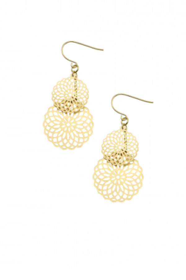 Gold Double Kaleidoscope Earring - Blue Bungalow