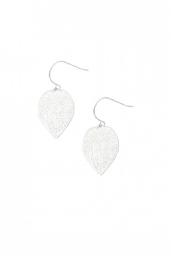 Silver Mini Leaf Lace Earring - Blue Bungalow