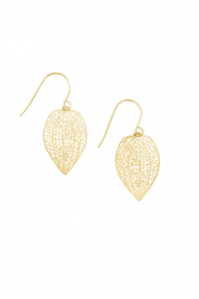 Gold Mini Leaf Lace Earring - Blue Bungalow