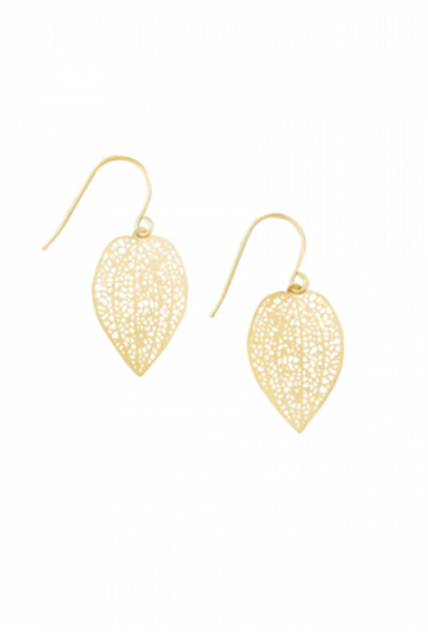 Gold Mini Leaf Lace Earring - Blue Bungalow