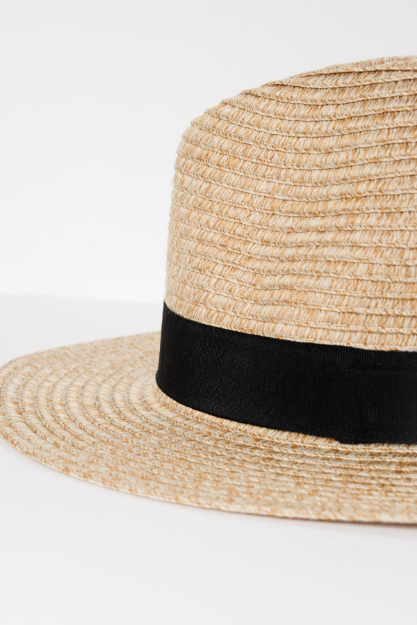 Natural Wide Brim Travel Fedora - Blue Bungalow image 4